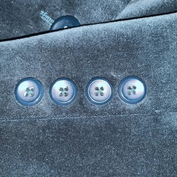 Dark Turquoise Blue Blazer Velour Size 10 - Picture 5 of 12